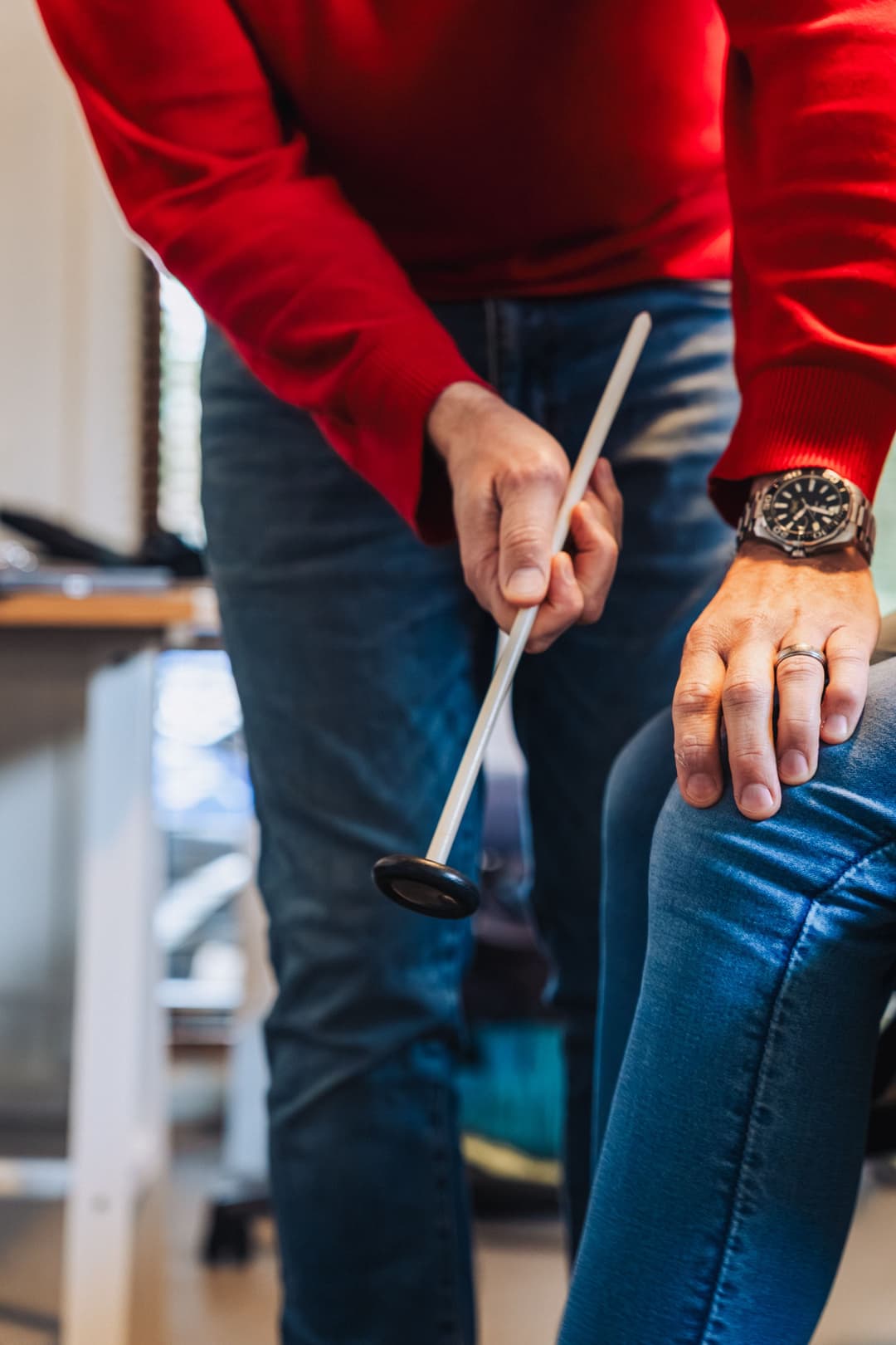 Reflex hammer used in neurological assessment
